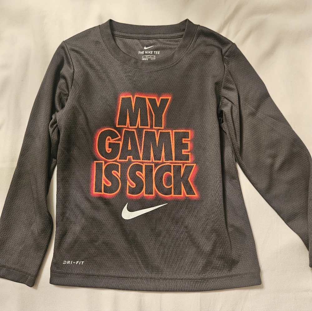 Boys Nike Dri-fit Tee with Bold Red Text